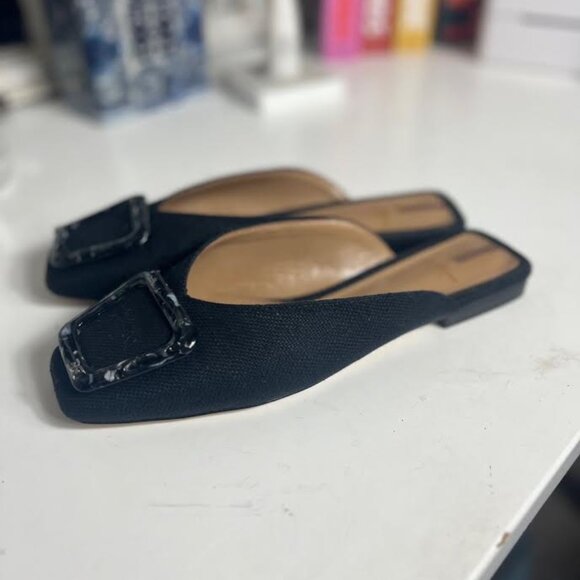 Sam Edelman Lavina Buckle Mules in Black - Size 8 - Picture 2 of 9